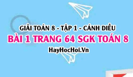 Giải bài 1 trang 64 Toán 8 Tập 1 SGK Cánh Diều